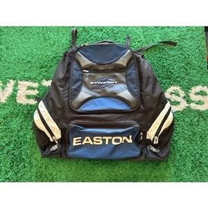 Easton Synergy Hockey Equipment Backpack Large Black Blue Good Scuffed Logo Bag